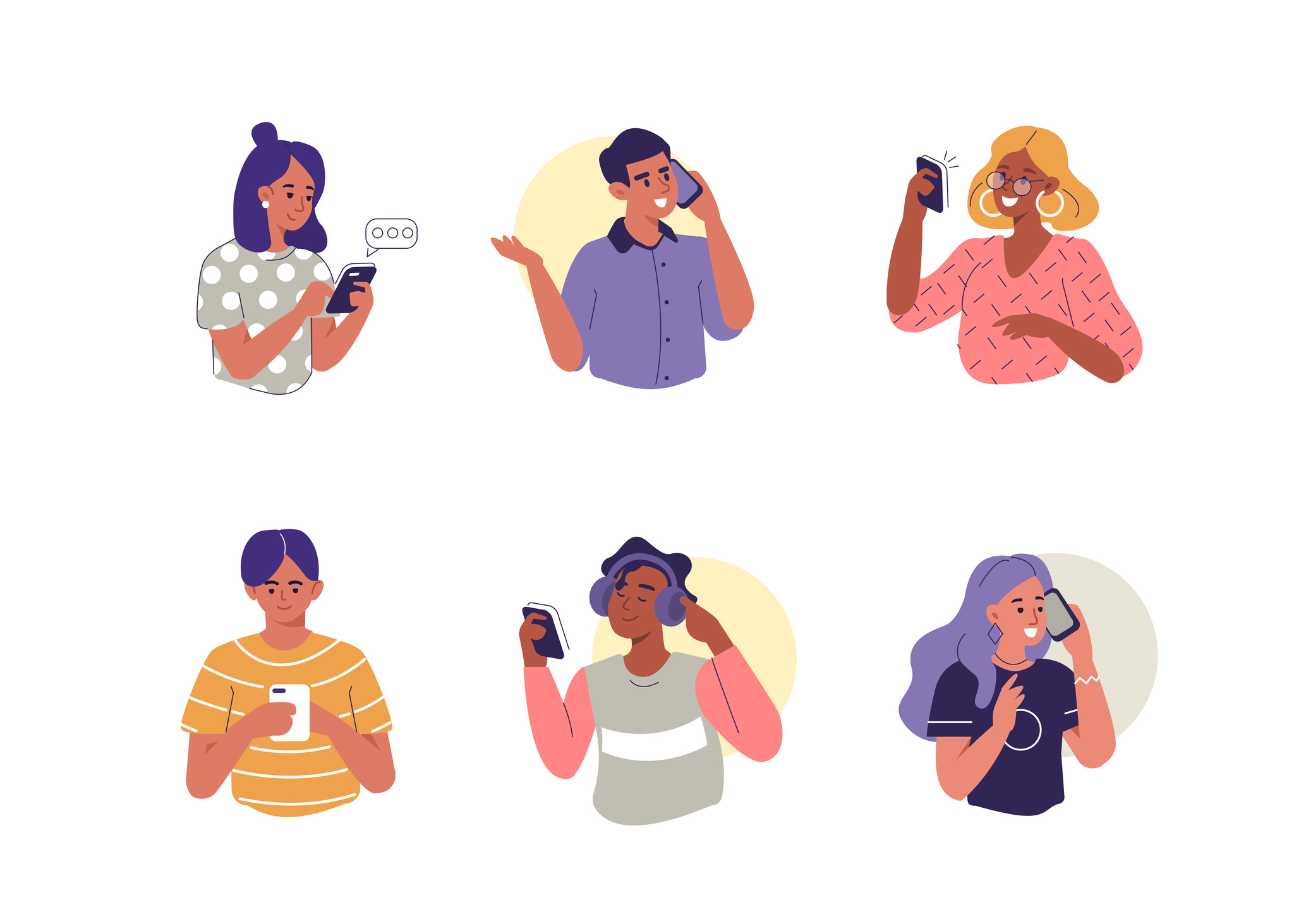 illustrated-people-using-cellphones
